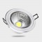 Naklápateľné bielo-strieborné zapustené okrúhle stropné COB LED svietidlo 5W