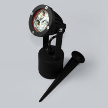 cierny zahradny mini led reflektor 3w