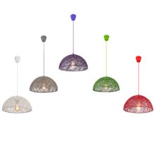 ratanova visiaca lampa na led ziarovky E27