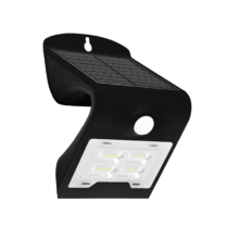 solarne nastenne led svietidlo ip65 s pohybovym senzorom 2w cierne