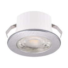 strieborne okruhle zapustene mini led svietidlo fin ip44 3w