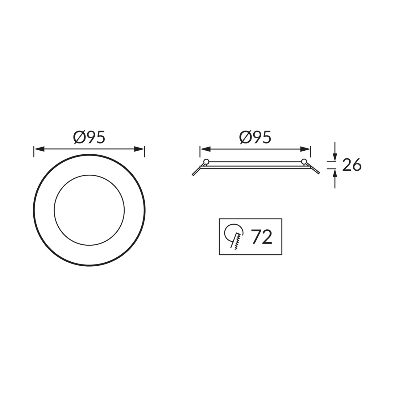 Čierne okrúhle stropné LED svietidlo IP54 WAFEL 5W CCT – Obrázok 2